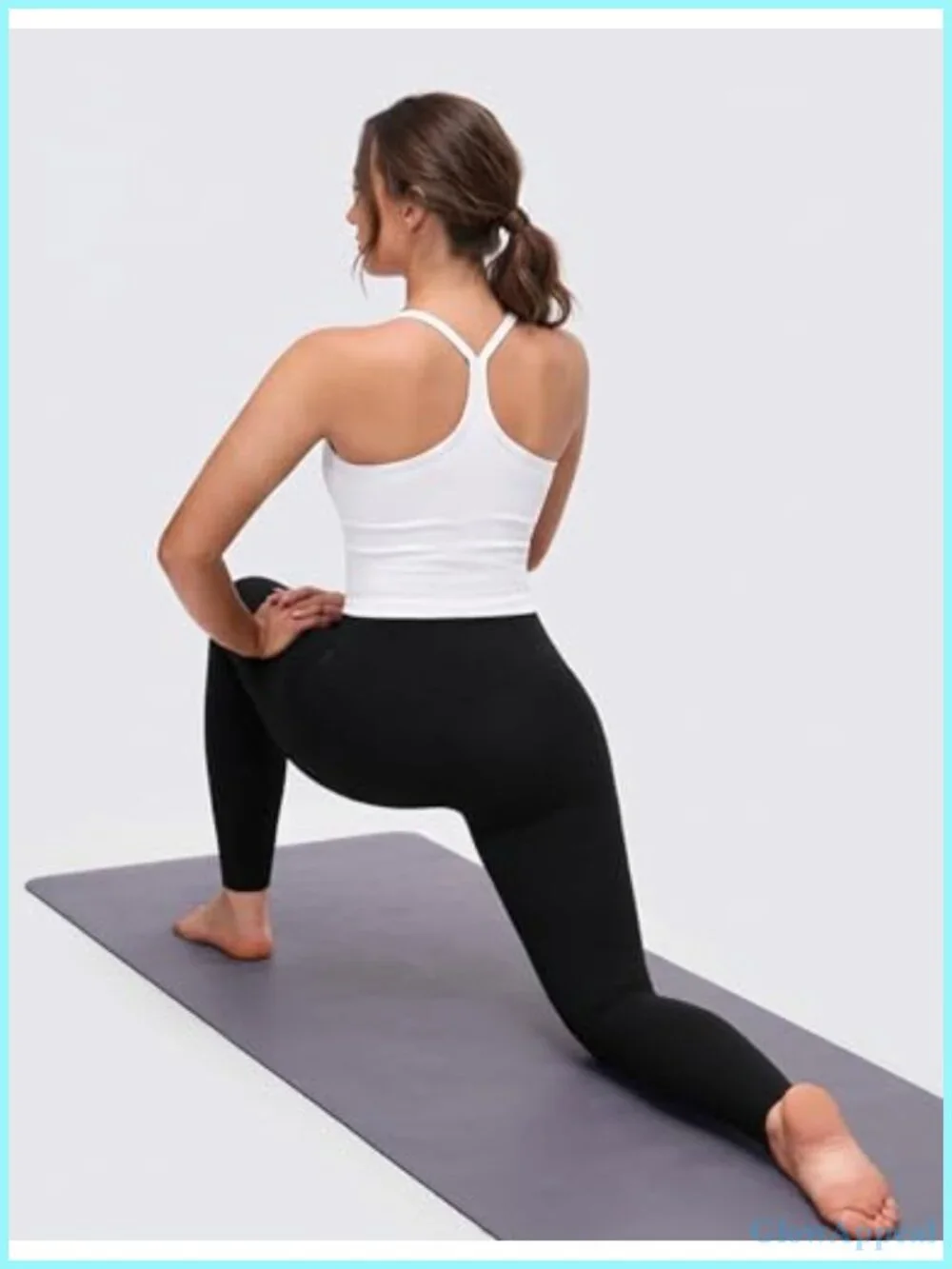 Seamless Y Back Workout Tank Top - Spaghetti Straps Racerback Longline Sports